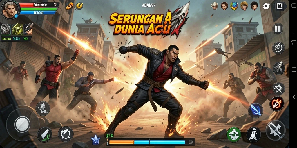 Gameplay seru ADAM77 dengan aksi pertarungan yang menarik.