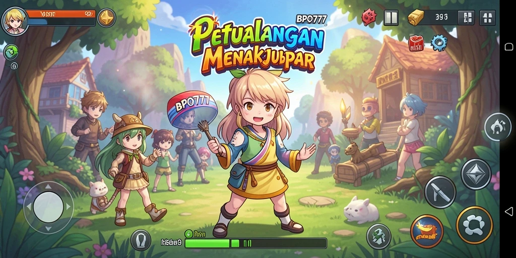 Tampilan gameplay BPO777 dengan karakter anime yang menarik.