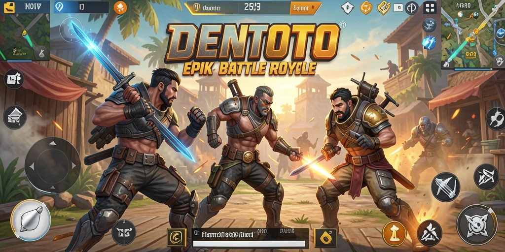Tampilan gameplay seru dari DENTOTO dalam pertarungan Battle Royale.