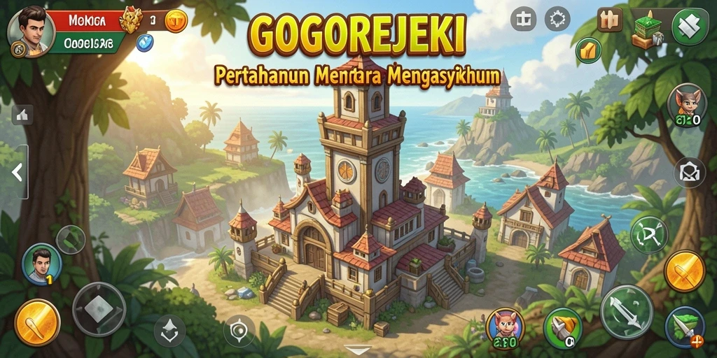 Screenshot GOGOREJEKI menampilkan serangan seru dalam gameplay Tower Defense.
