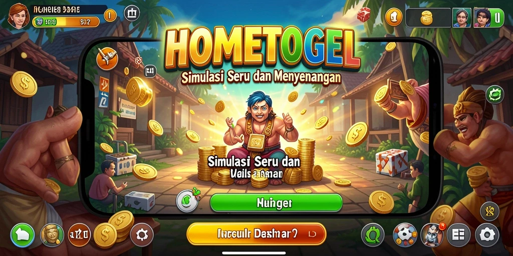 Tampilan screenshot HOMETOGEL menunjukkan gameplay simulasi yang mengasyikkan.