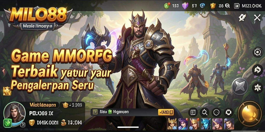 Screenshot utama MILO88 menampilkan aksi seru dalam gameplay MMORPG.
