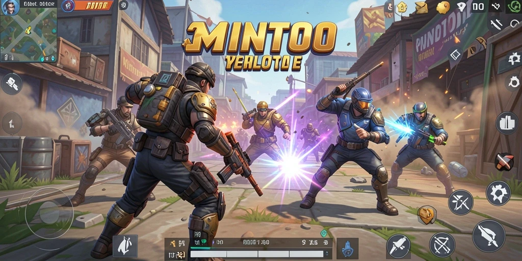 Tangkapan layar MINTOTO menunjukkan aksi pertempuran seru di arena Battle Royale.