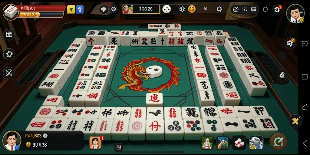 Tampilan gameplay Mahjong yang menarik dan penuh warna.