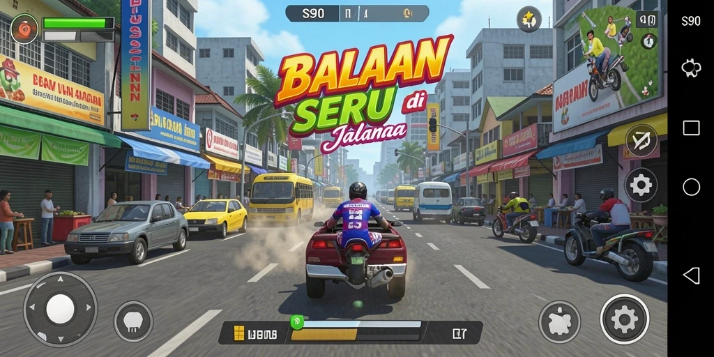 Tampilan utama S80 menunjukkan mobil balap melaju cepat di trek yang menantang.