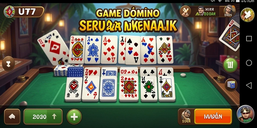 Screenshot UT77 menampilkan aksi seru permainan Domino.