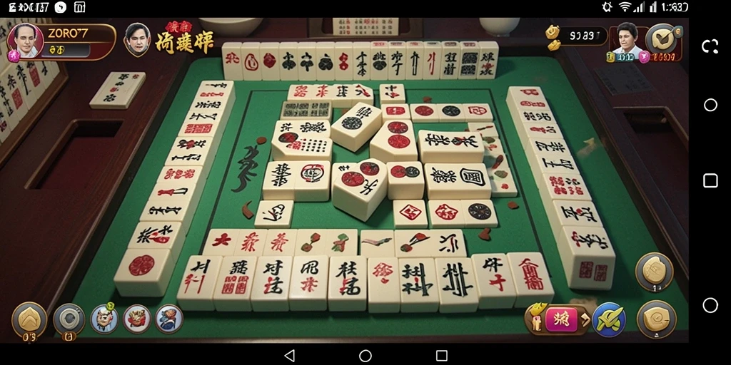 Tampilan gameplay seru di ZORO77 dengan ubin Mahjong berwarna cerah.